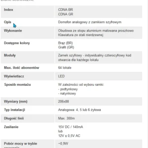 aco cdna gr centrala domofonowa do instalacji analogowych 75f9e3093c0948ec91f63508a7ca62d4