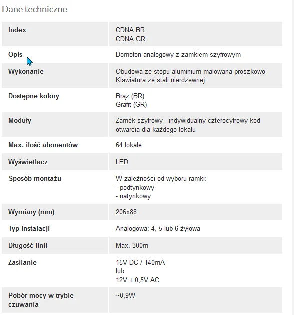 aco cdna gr centrala domofonowa do instalacji analogowych 75f9e3093c0948ec91f63508a7ca62d4