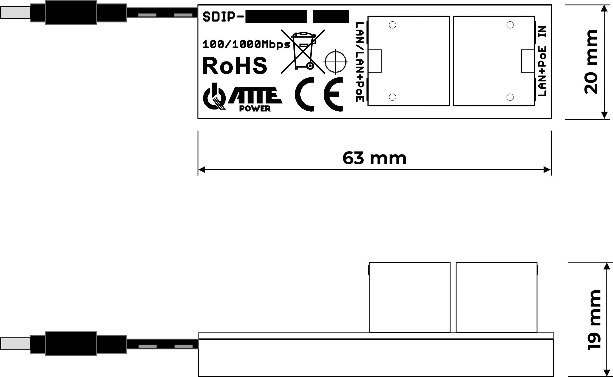 Adapter PoE ATTE SDIP-12-124