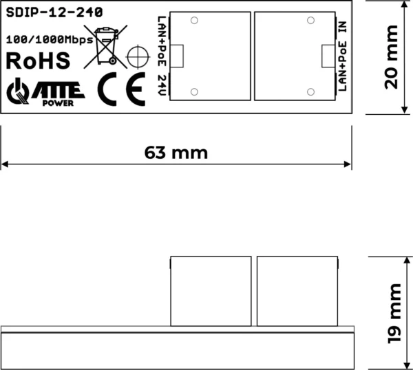 adapter poe atte sdip 12 240 c8e83c8dce06429fa8e4d47963d7cc1d