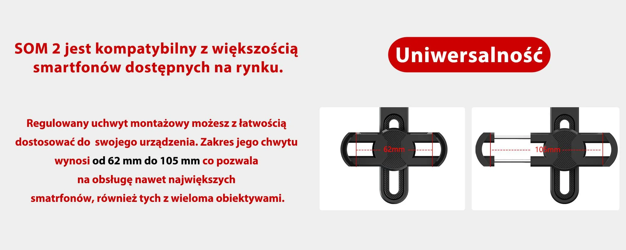Adapter Redleaf SOM-2 do montażu smartfonów na lunetach, teleskopach i mikroskopach