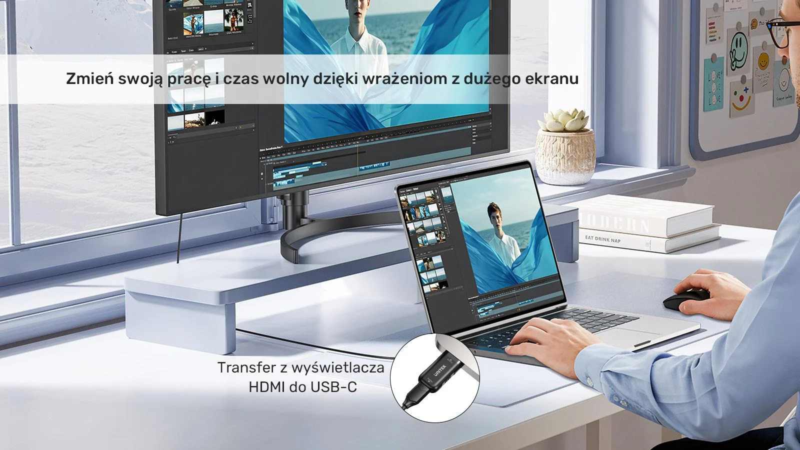 Adapter Unitek HDMI do USB-C HDR/HDCP/ 4K 60Hz 