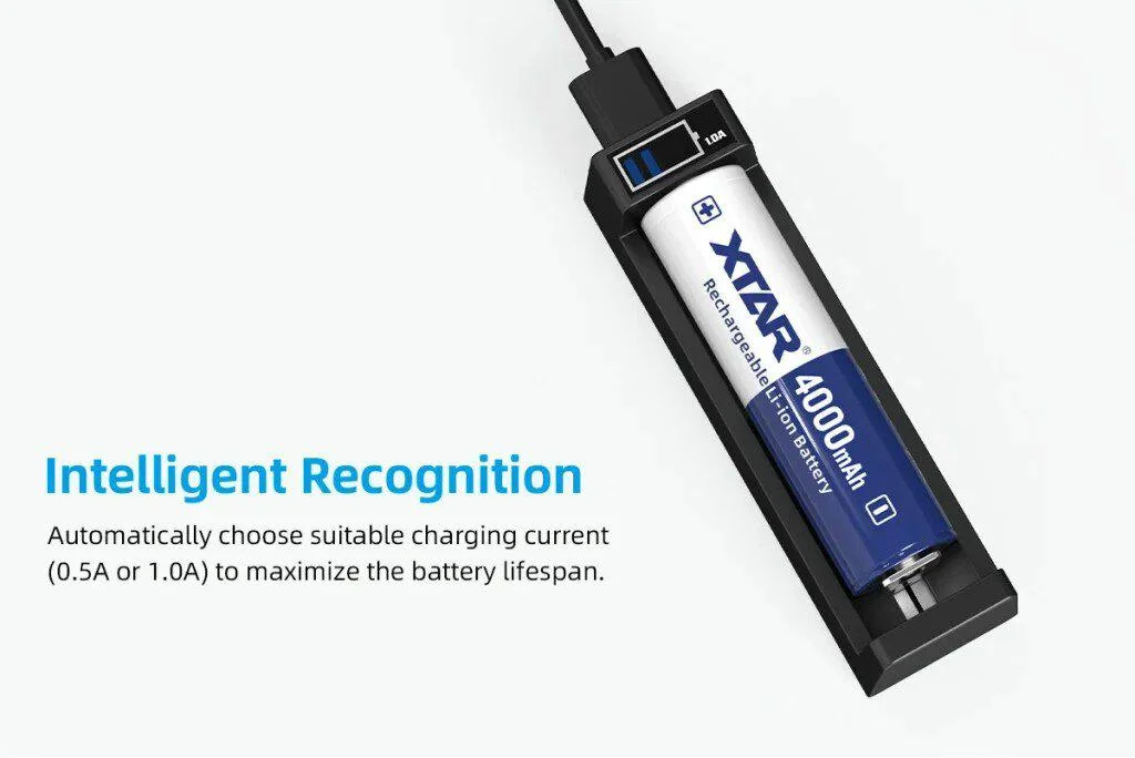 Ładowarka do akumulatorów cylindrycznych Li-ion 18650 Xtar ANT MC1 Plus micro USB-B