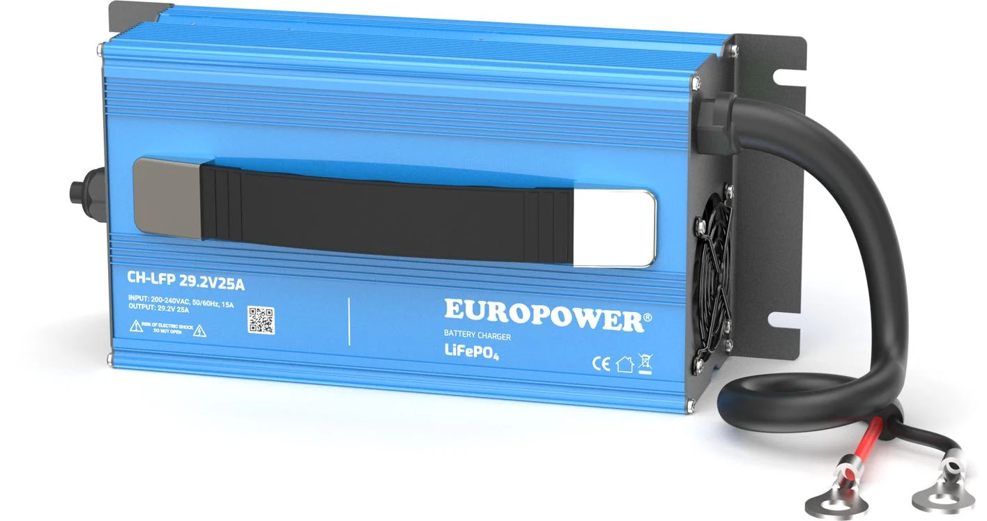 ŁADOWARKA PROSTOWNIK DO AKUMULATORÓW LiFePO4 EUROPOWER CH-LFP/24/25 29,2V 25A KONEKTOR M8 - NAJWAŻNIEJSZE CECHY
