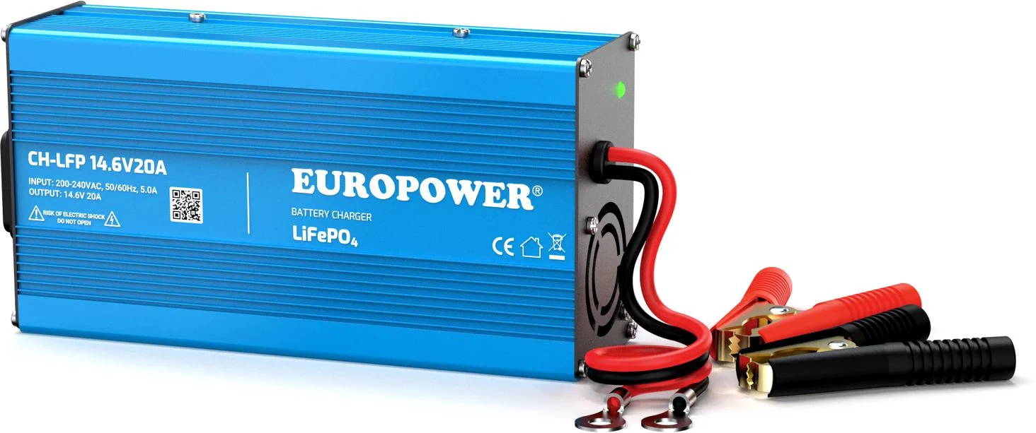 ŁADOWARKA PROSTOWNIK DO AKUMULATORÓW LiFePO4 EUROPOWER CH-LFP/12/20 14,6V 20A KONEKTOR M8 - NAJWAŻNIEJSZE CECHY