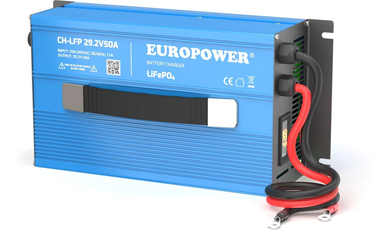 ŁADOWARKA PROSTOWNIK DO AKUMULATORÓW LiFePO4 EUROPOWER CH-LFP/24/50 29,2V 50A KONEKTOR M8 - NAJWAŻNIEJSZE CECHY