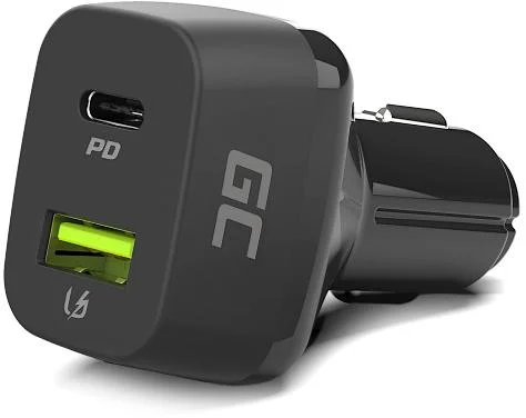 Ładowarka samochodowa Power Delivery / Quick Charge 3.0 USB-C USB-A Green Cell - ładowanie dwóch urządzeń naraz z maksymalną możliwą szybkością