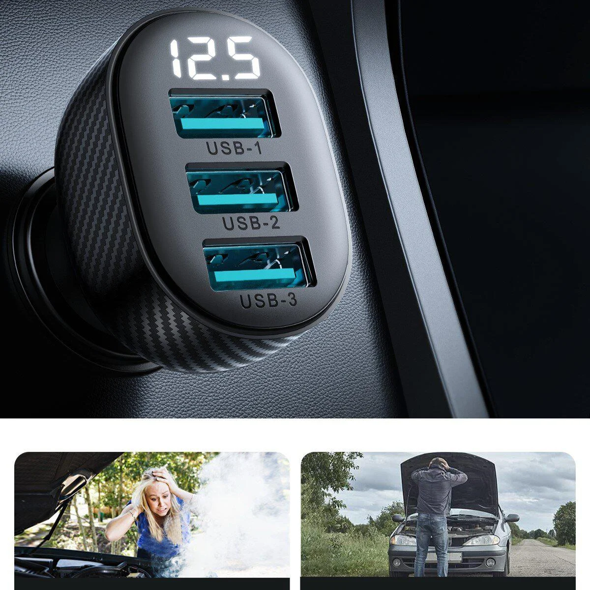 Ładowarka samochodowa 17W 3.4A Joyroom JR-CCD03 - elegancka, kompaktowa, nowoczesna i funkcjonalna