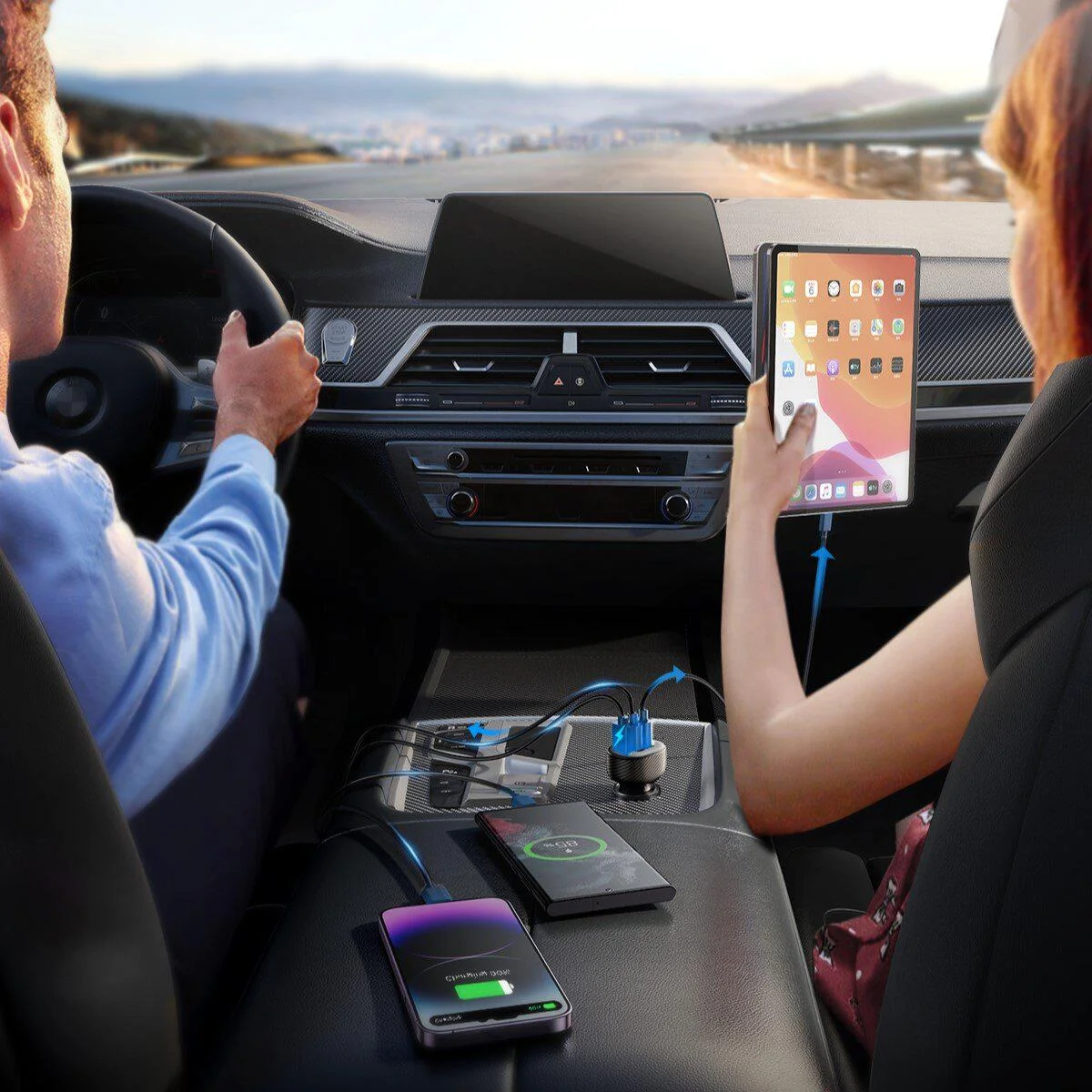 Ładowarka samochodowa Joyroom JR-CCD04 30W 4A 2x USB-C 1x USB-A PD QC 3.0