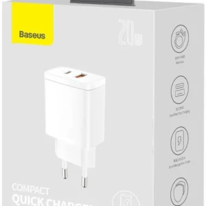 adowarka sieciowa baseus compact quick charger ccxj b02 20w 2995f74216424837b9852ea24346592c