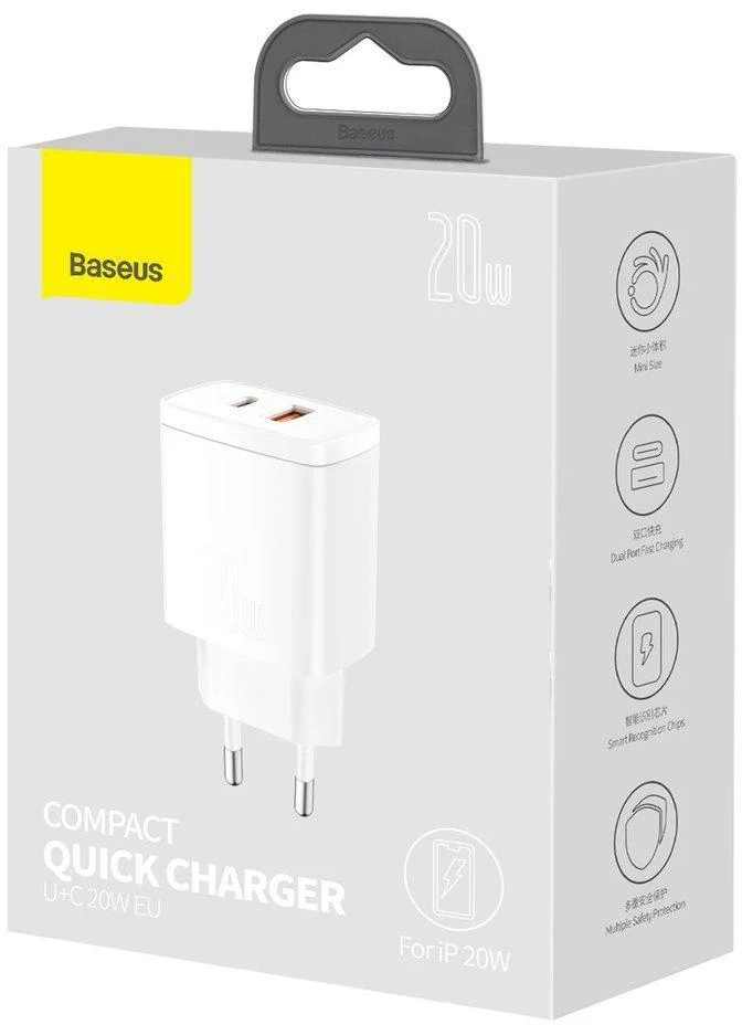 Uniwersalna ładowarka sieciowa Baseus Compact Quick Charger PD QC 3.0 20 W CCXJ-B01 – specyfikacja i dane techniczne: