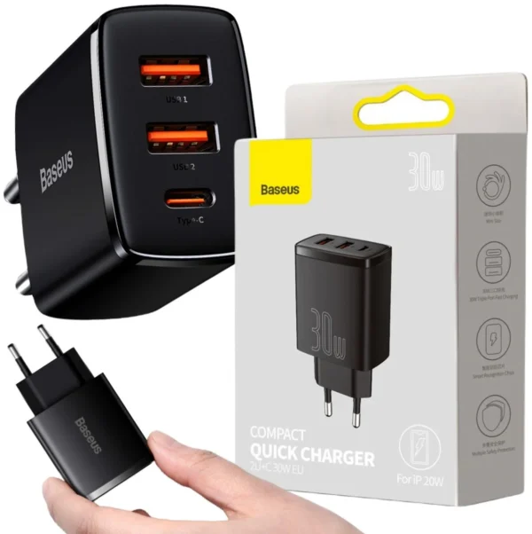adowarka sieciowa baseus compact quick charger ccxj e01 30w abca801458184a82b98a4328331c4542