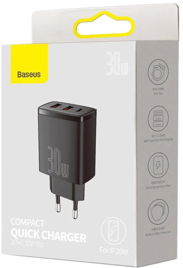 adowarka sieciowa baseus compact quick charger ccxj e01 30w d1af6405f5da46b5a5067be954005f42
