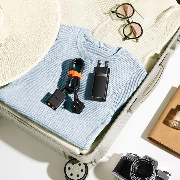 Ładowarka sieciowa Baseus GaN 5 Pro Fast Charger CCGP120201 65W 1x USB-A 2x USB-C PD 3.0 QC 4.0 + kabel USB-C