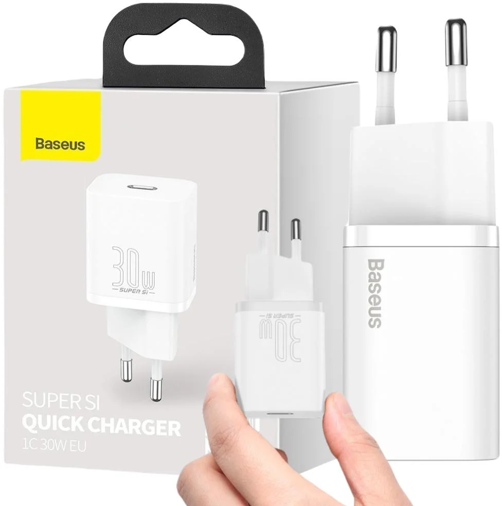Baseus Super Si 1C szybka ładowarka USB-C 30 W Power Delivery Quick Charge biała CCSUP-J02 – najważniejsze cechy urządzenia: