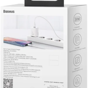 adowarka sieciowa baseus super si quick charger 1c csup j02 ca1d44130ed245baba7fe2ba888e2bf0