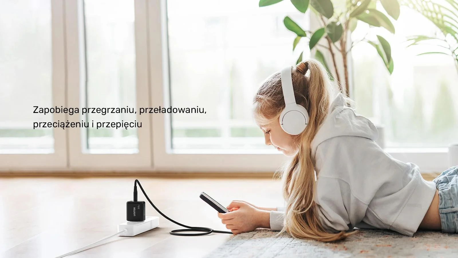 Ładowarka sieciowa Unitek GaN PD 35W USB-C + USB-A czarna