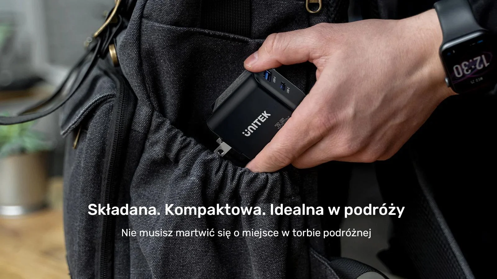 Ładowarka sieciowa Unitek GaN PD 35W USB-C + USB-A czarna