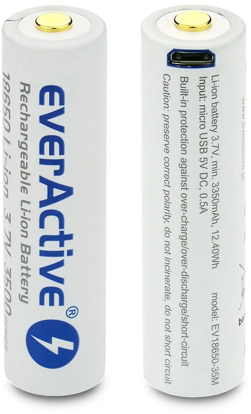 akumulator 18650 li ion 37v everactive 3500mah 1 szt micro u 032a7ba042294a63a13fb8a3cc6666c0