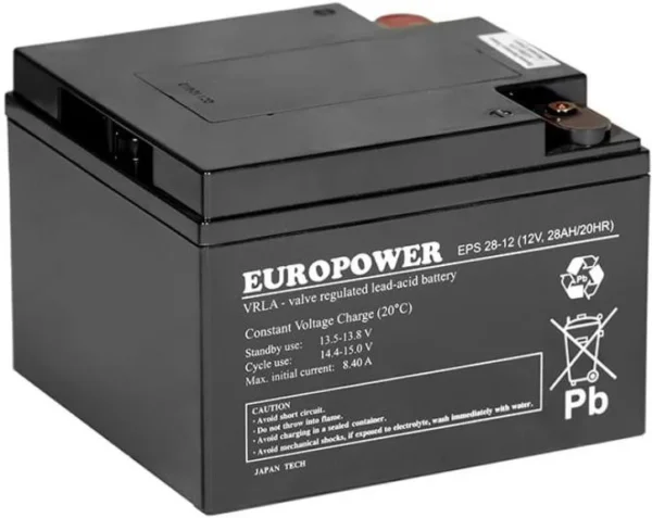 akumulator agm europower serii eps 12v 28ah zywotnosc 8 12 l e31723e1dc5a4925b102c919fa49cde4