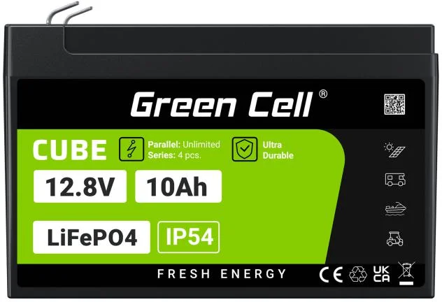 AKUMULATOR LITOWO-ŻELAZOWO-FOSFORANOWY LiFePO4 Green Cell Cube 12.8V 10Ah LFPGC12V10AH - najważniejsze cechy: