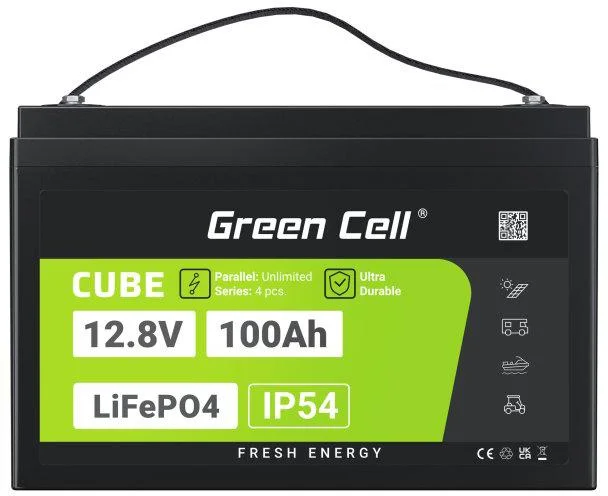 AKUMULATOR LITOWO-ŻELAZOWO-FOSFORANOWY LiFePO4 Green Cell Cube 12.8V 100Ah LFPGC12V100AH - najważniejsze cechy: