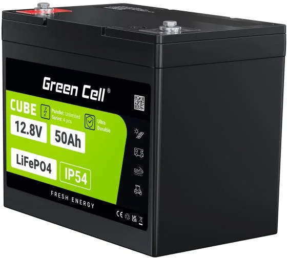 AKUMULATOR LITOWO-ŻELAZOWO-FOSFORANOWY LiFePO4 Green Cell Cube 12.8V 50Ah LFPGC12V50AH - opis