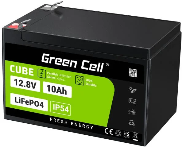 AKUMULATOR LITOWO-ŻELAZOWO-FOSFORANOWY LiFePO4 Green Cell Cube 12.8V 10Ah LFPGC12V10AH - opis