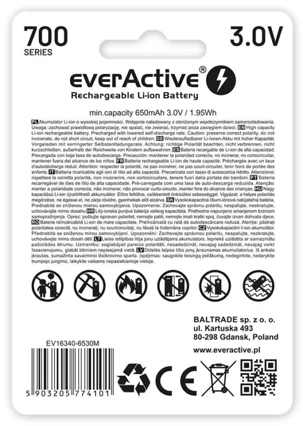 akumulatorek 16340 r cr123 3v everactive 700mah 1 szt z zabe 6e0a88437f0843adba8c76257706fbe5