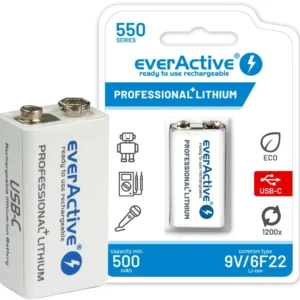 akumulatorek 6f22 li ion everactive 9v 550mah z gniazdem usb 8e837e4cb3044be49e30eb11d11e4602
