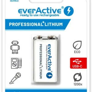 akumulatorek 6f22 li ion everactive 9v 550mah z gniazdem usb 9155260b98c444ebb9f8ea4209e41b48