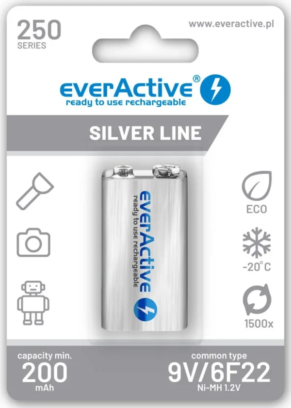 akumulatorek 6f22 ni mh everactive 9v 250mah silver line 1 s 0bd4aa2f8f444ca1a9362a9471f8d277
