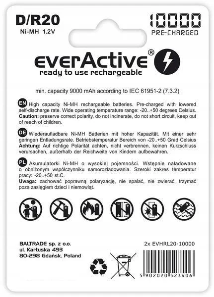 akumulatorki d r20 ni mh everactive 10000mah professional li f1f2330accca4359adb3492aad6bee75