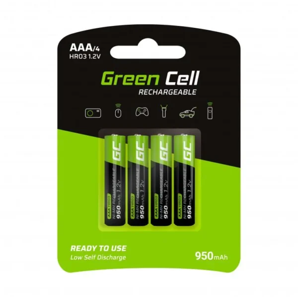 akumulatorki green cell 4x aaa hr03 950mah gr03 63c818ce90264b8aa462e33c2057e752