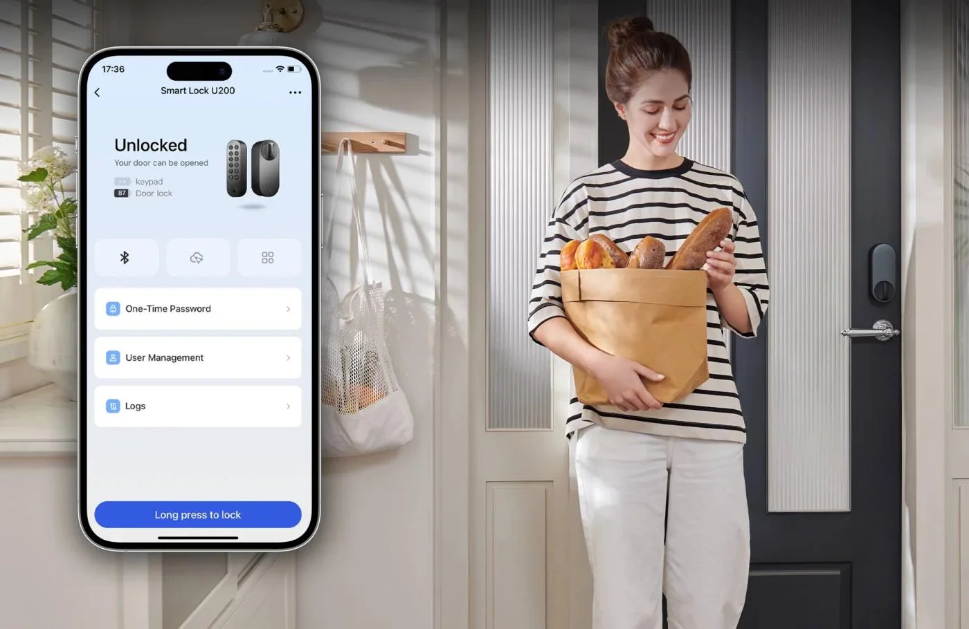 Aqara Smart Lock U200 Kit Czarny | Inteligentny zamek do drzwi |