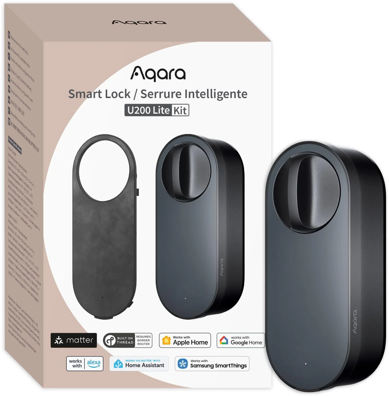 Aqara Smart Lock U200 Lite Biały Inteligentny zamek do drzwi EL-D03DW