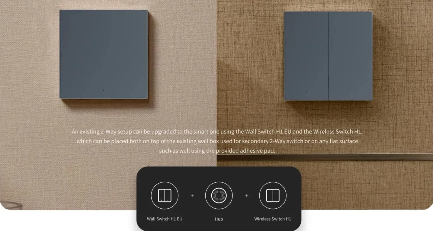Aqara Smart Wall Switch H1 Szary pojedynczy bez neutrala