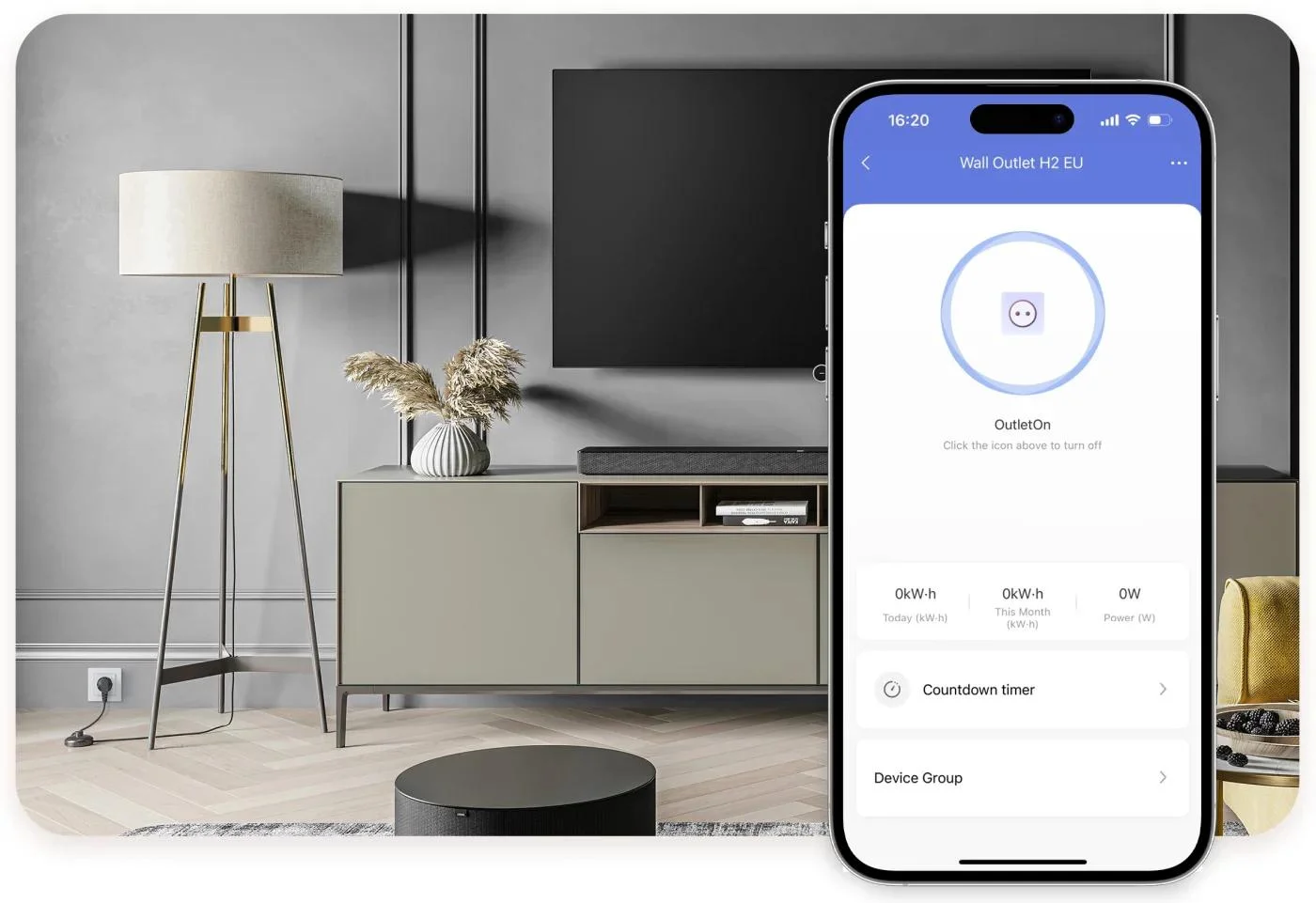 Aqara Wall Outlet H2 EU | Gniazdko elektryczne | Zigbee 3.0, Matter