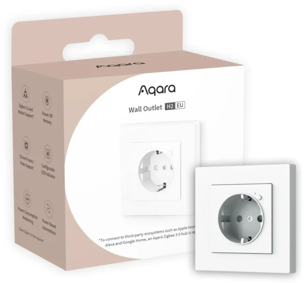 aqara wall outlet h2 eu gniazdko elektryczne zigbee 30 matte 9c79f678f7cc4c84bc9585ad114cc497