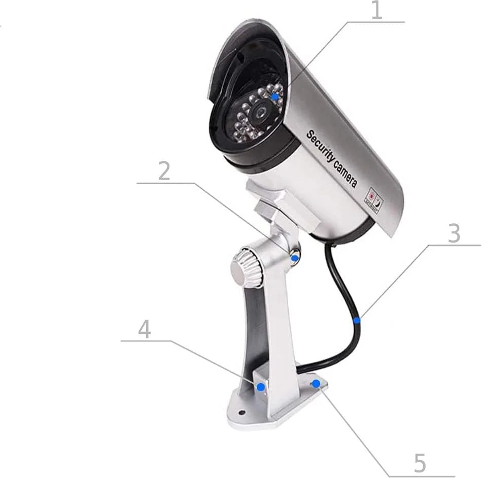 Srebrna atrapa kamery tubowej AT-2B-S - schemat budowy atrapy urządzenia do monitoringu: