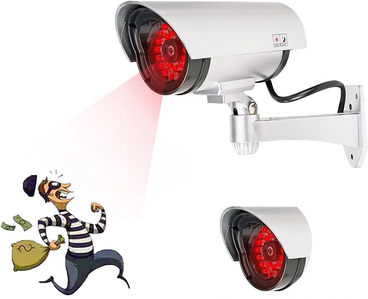 Atrapa kamery tubowej srebrna 30LED AT-2B-S