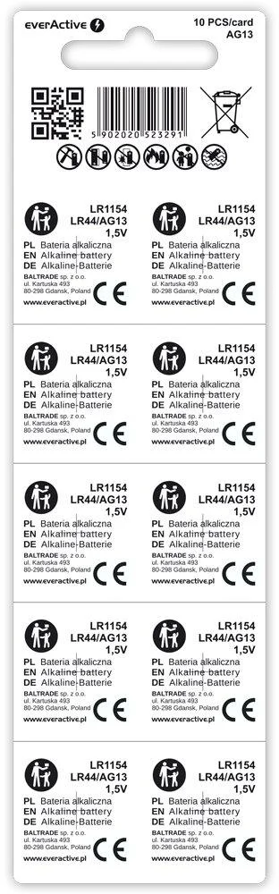 bateria ag13 g13 lr44 lr1154 everactive 15v blister 10 szt 79eae24c589f4d0c94e448c6fb9e8119