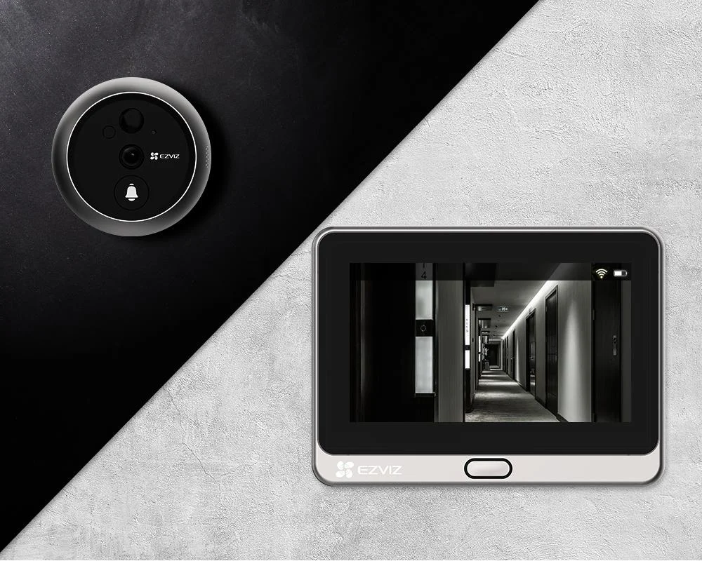 Bezprzewodowy dzwonek drzwiowy z wizjerem i kamerą 2K 3MPx EZVIZ DP2 - wyraźniejszy obraz dla bezpiecznego wejścia