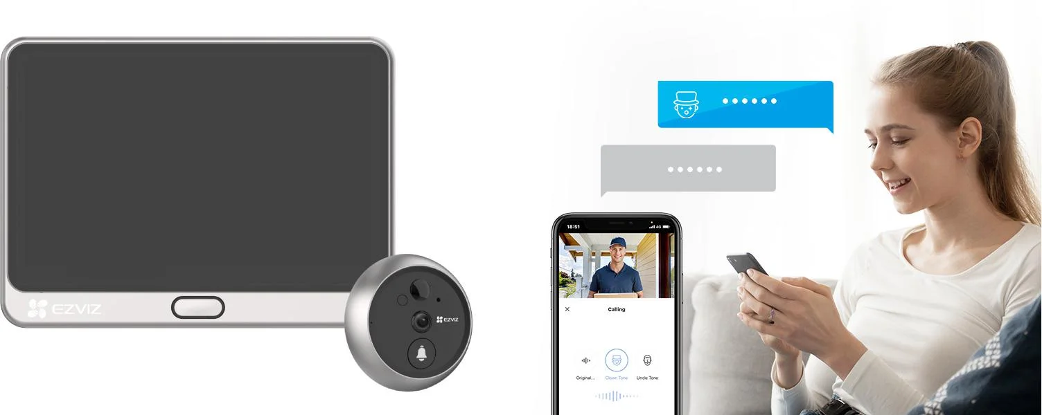 Bezprzewodowy dzwonek drzwiowy z wizjerem i kamerą 2K 3MPx EZVIZ DP2 - witaj gości bez nerwów i niespodzianek