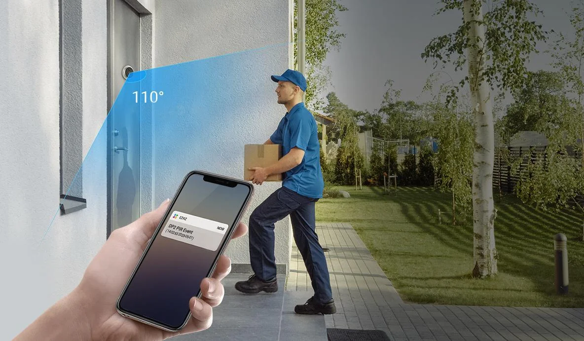 Bezprzewodowy dzwonek drzwiowy z wizjerem i kamerą 2K 3MPx EZVIZ DP2 - bardziej inteligentna detekcja zapewnia dostęp do ważnych danych