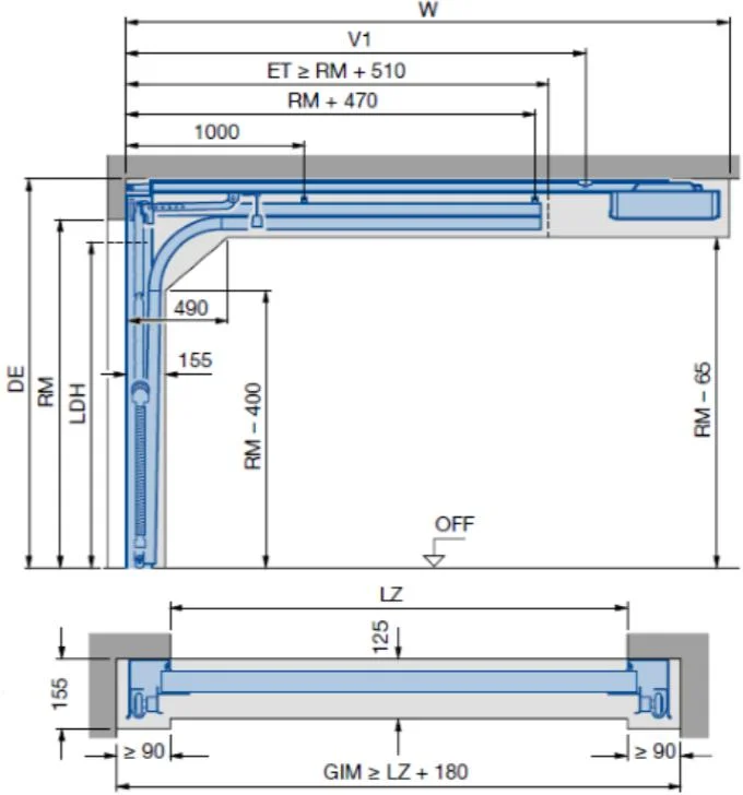Brama garażowa segmentowa Renomatic/Hormann z napędem ProLift500-2 i szyną FS30 - przetłoczenia L Planar. Wymiar 2500x2125mm.