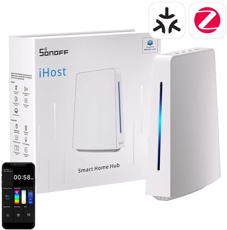 Bramka iHost Hub WiFi, ZigBee, Bluetooth, Matter SONOFF AIBridge-26, 4GB, LAN