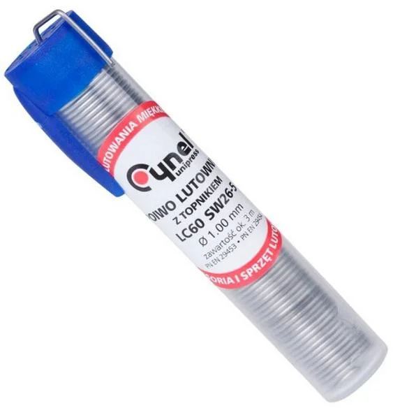cyna lutownicza cynel fiolka 16g 1mm sn60pb40 sw26 59550bfc92854023bbaa038226a5de6c