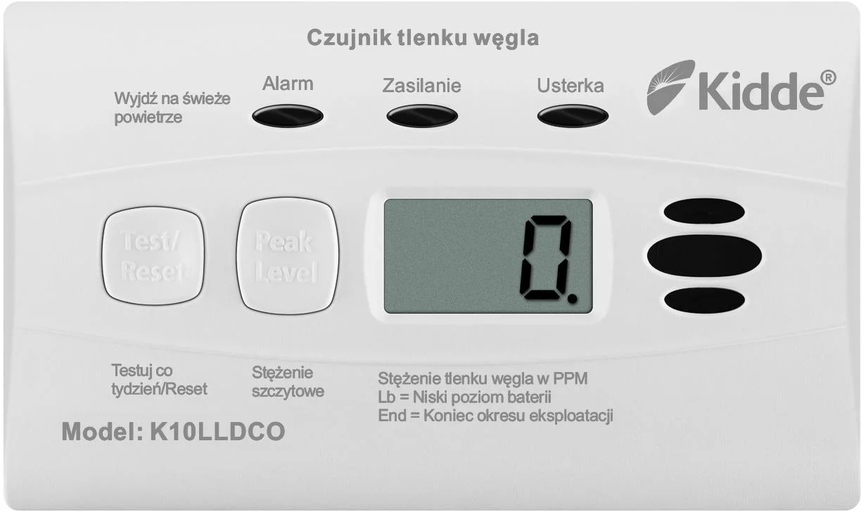 DETEKTOR TLENKU WĘGLA Kidde K10LLDCO - sposób działania: