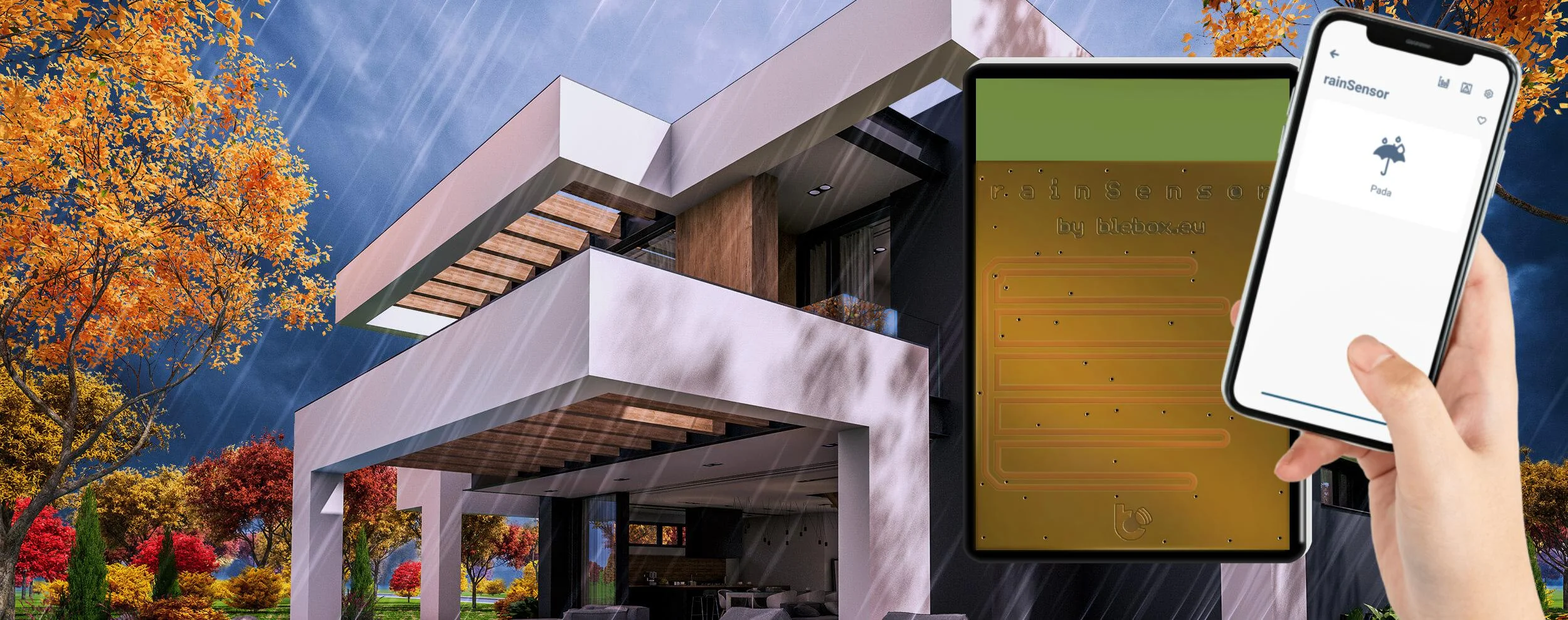BleBox rainSensor - zaawansowany czujnik deszczu, który oferuje Ci wiele przydatnych funkcji i nowych możliwości